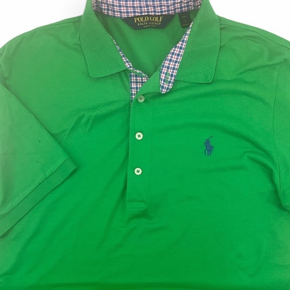Polo‎ Golf Ralph Lauren Mens Green Pro Fit Pima Cotton Modal Polo Shirt Large